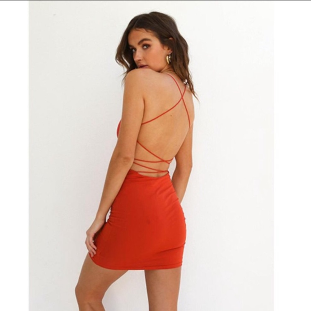 Tiger Mist Bentley Lace Up Bodycon Dress L NWOT